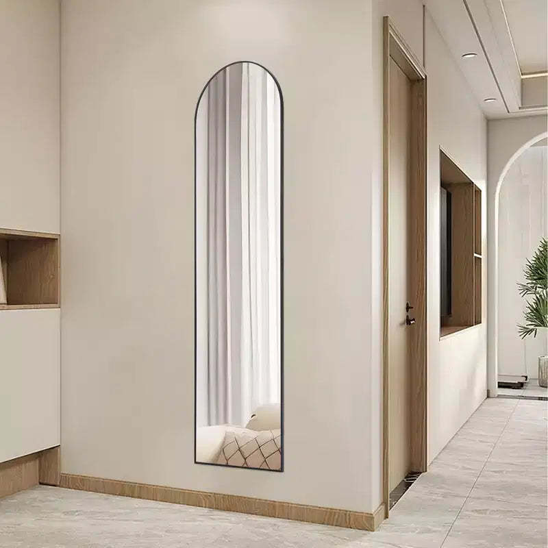 Arched Black Frame Minimalist Full-Length Mirror