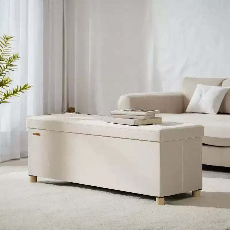 Storage Ottoman Bench, Storage Chest with Lid, 15 x 43.3 x 15.7 Inches, Foot Rest Stool, 30 Gal. (112 L), for Bedroom, Living Room