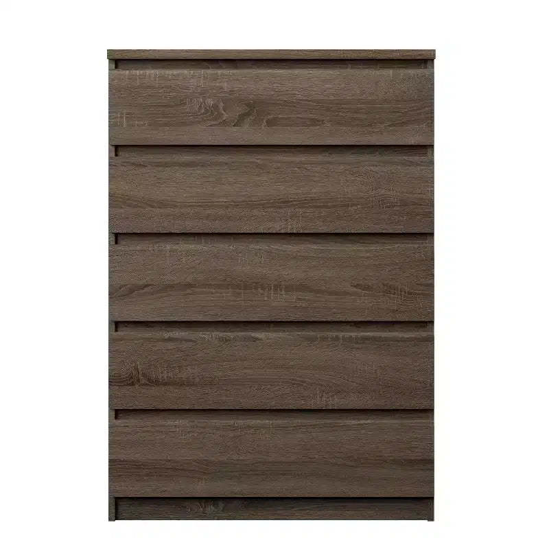 HomeStock 5.43 in.H Particle Board Vertical Dressers with 5 - Drawers in Brown Finish