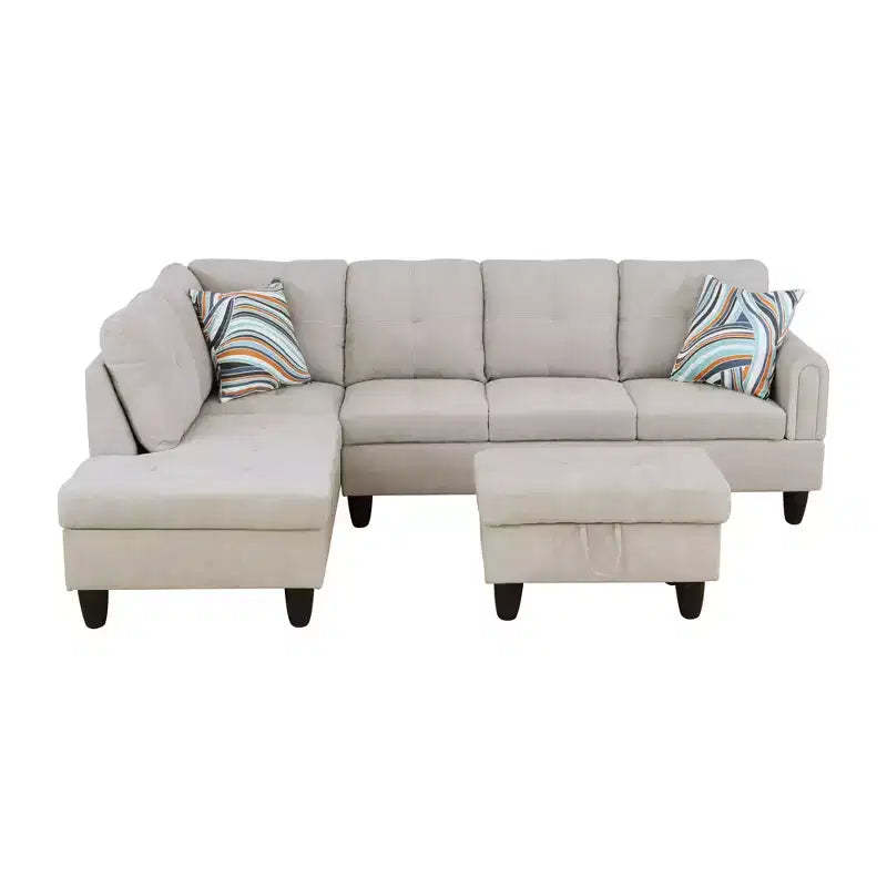 Luxurious Chenille Velvet 3-Piece Sofa Set: Dual Spring Comfort