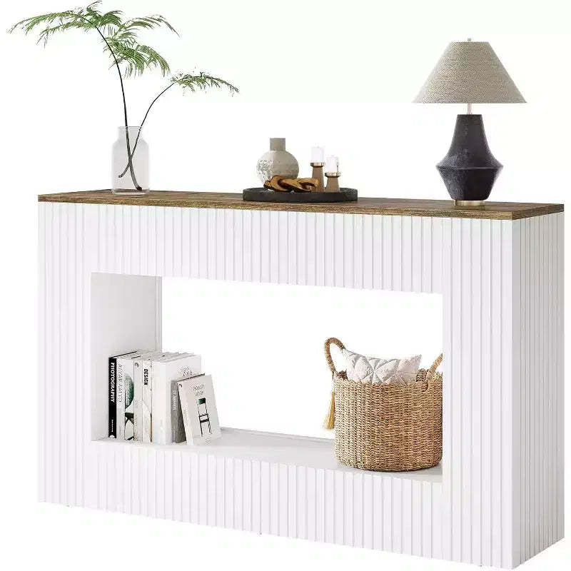 Lantine Modern Console Table, 55-Inch Wood Entryway Table with Storage, Narrow Long Sofa Table