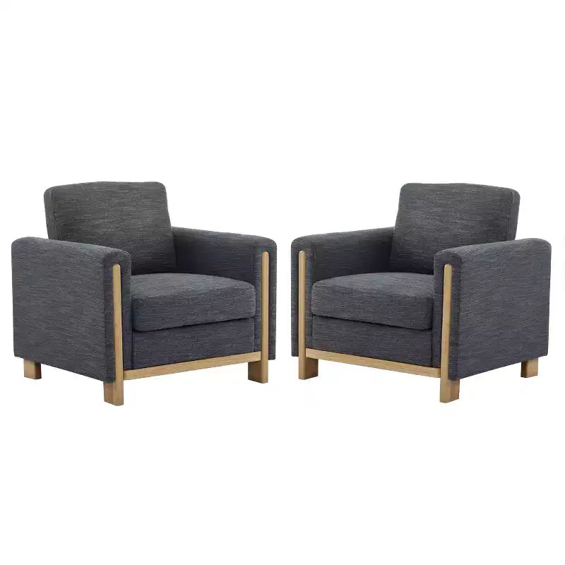 Christopher Knight Home Torrie Modern Rubberwood Upholstered Accent Arm Chair (Set of 2)