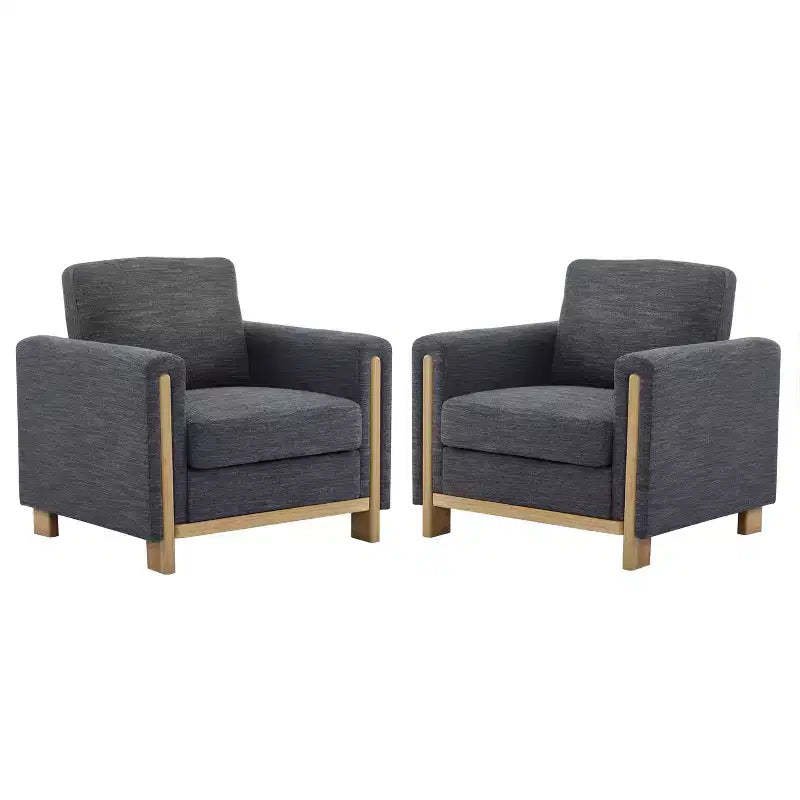Christopher Knight Home Torrie Modern Rubberwood Upholstered Accent Arm Chair (Set of 2)