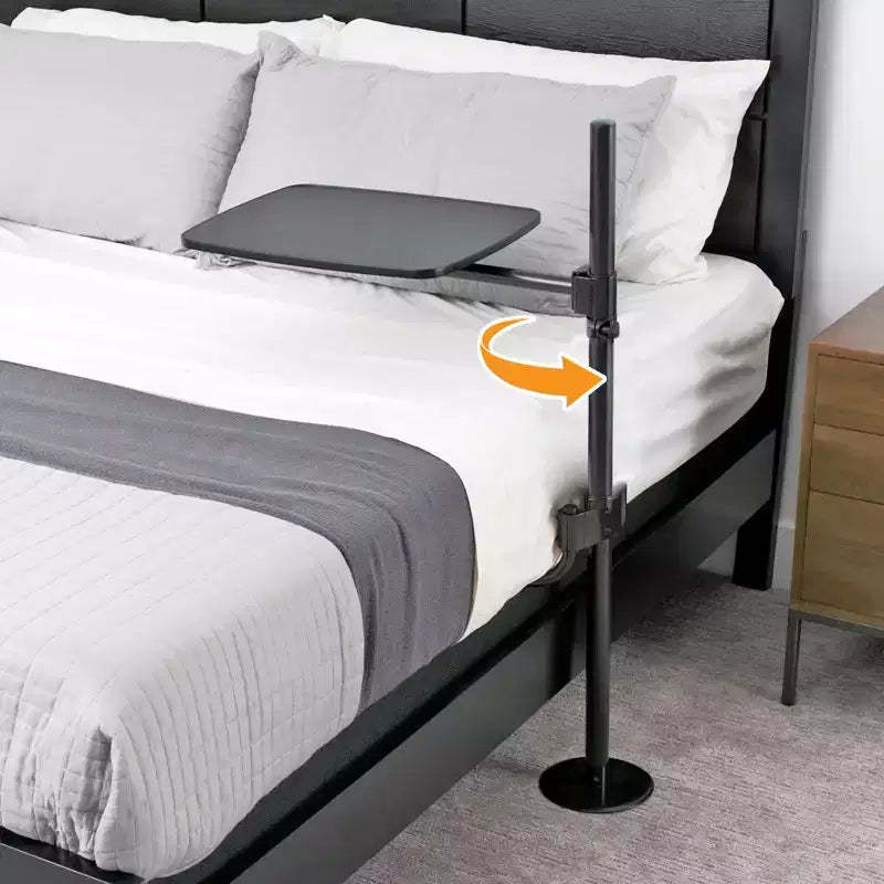 Able Life Universal Overbed Table, Adjustable Bedside Swivel Tray & Laptop Desk, Black