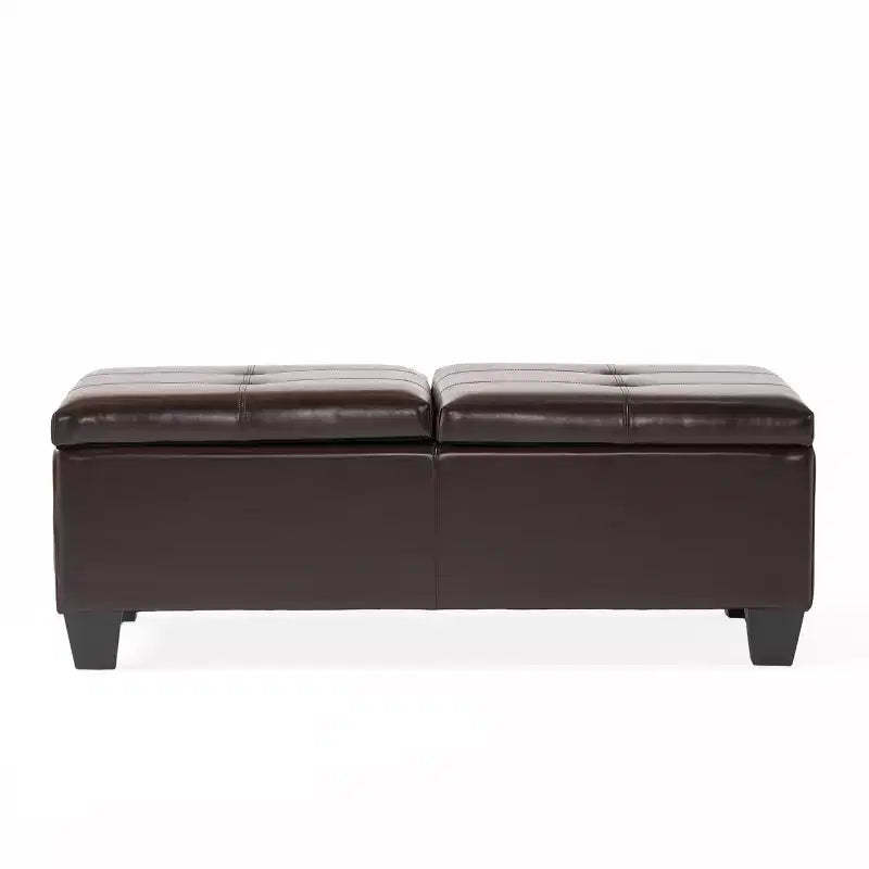 Christopher Knight Home Camilla Contemporary Faux Leather Dual Lift Storage Ottoman