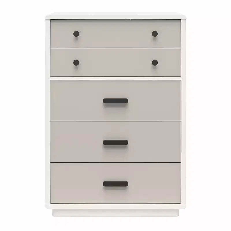 CosmoLiving by Cosmopolitan Valencia Tall 5-Drawer Dresser, Taupe and White