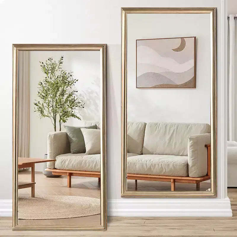 32x70 Full Body Floor Mirror: Elegant Frame, Durable Structure - Perfect for Bedrooms, Stores, Salons