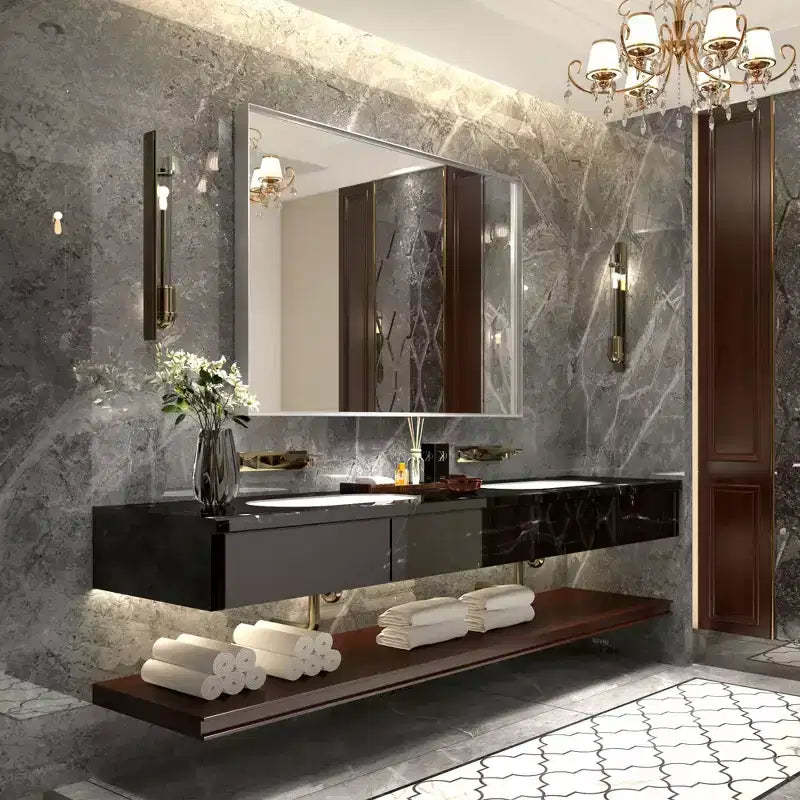 40x30 Silver Beveled Bathroom Mirror: Square Angle Frame, Wall Mounted, Horizontal/Vertical