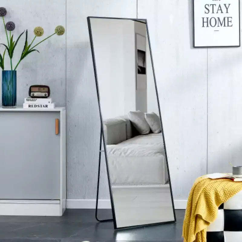 Aluminum Alloy Metal Frame Wall-mounted Full-length Mirror, Bathroom Vanity Mirror, Bedroom Porch, Decorative Mirror, Clothing Store