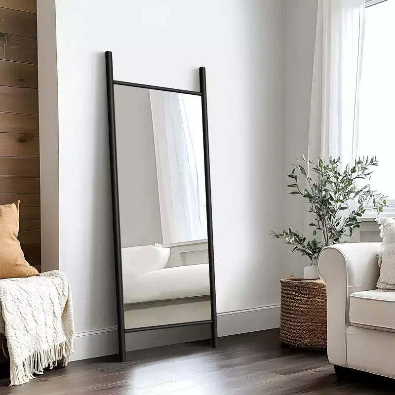 Wooden Rectangular Full-Length Mirror with Black Border 160x60x2cm