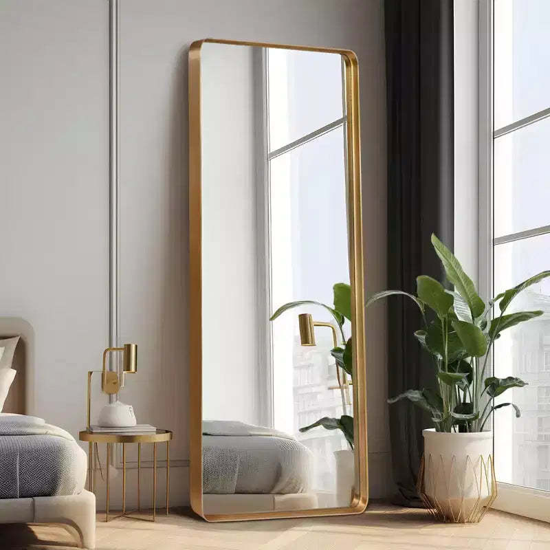 Rectangle Full Body Mirror: Aluminum, Deep, 162 x 53cm
