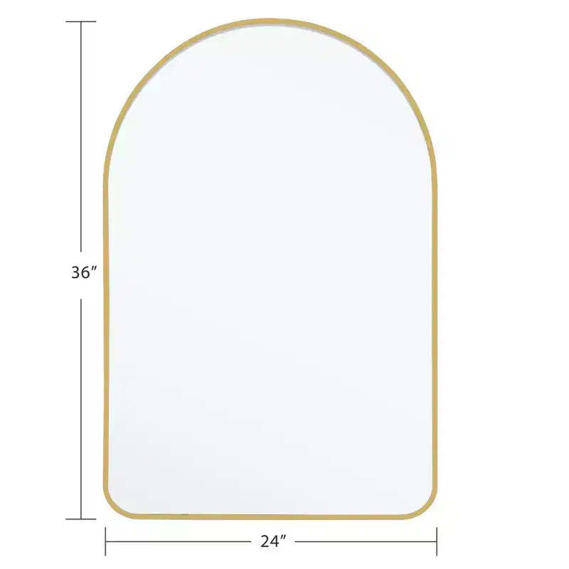 Gold Finish Aluminum Arch Mirror 91x61cm
