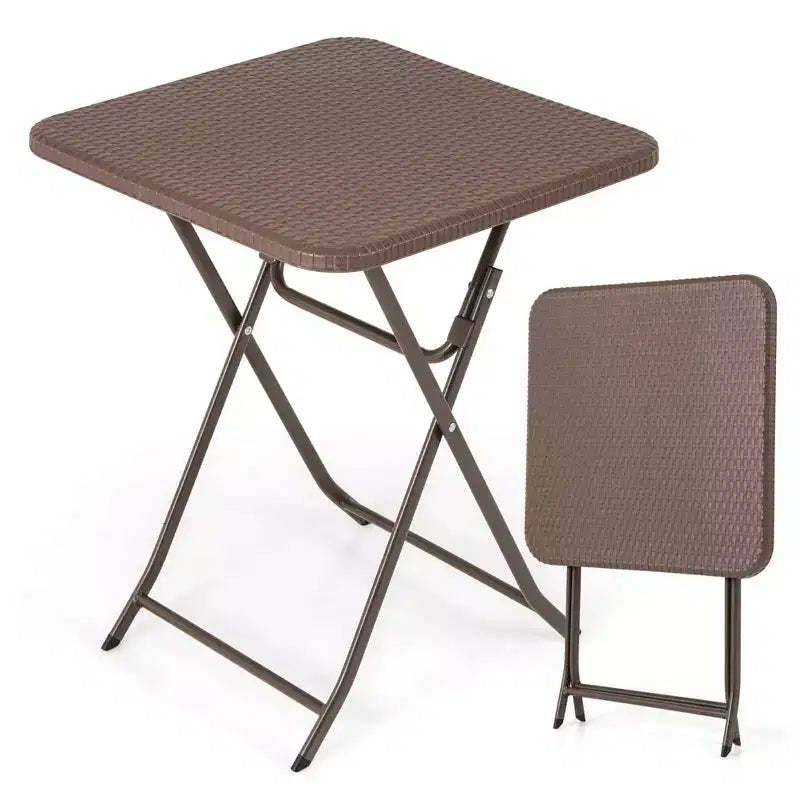 Costway 23.5 Square Folding Table Indoor Outdoor Foldable Plastic Table