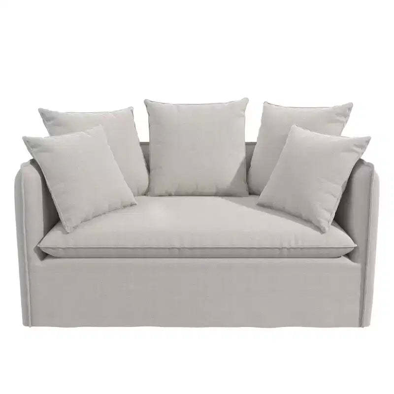 Novogratz Collette Slipcover Loveseat Sofa, Off White Canvas Weave