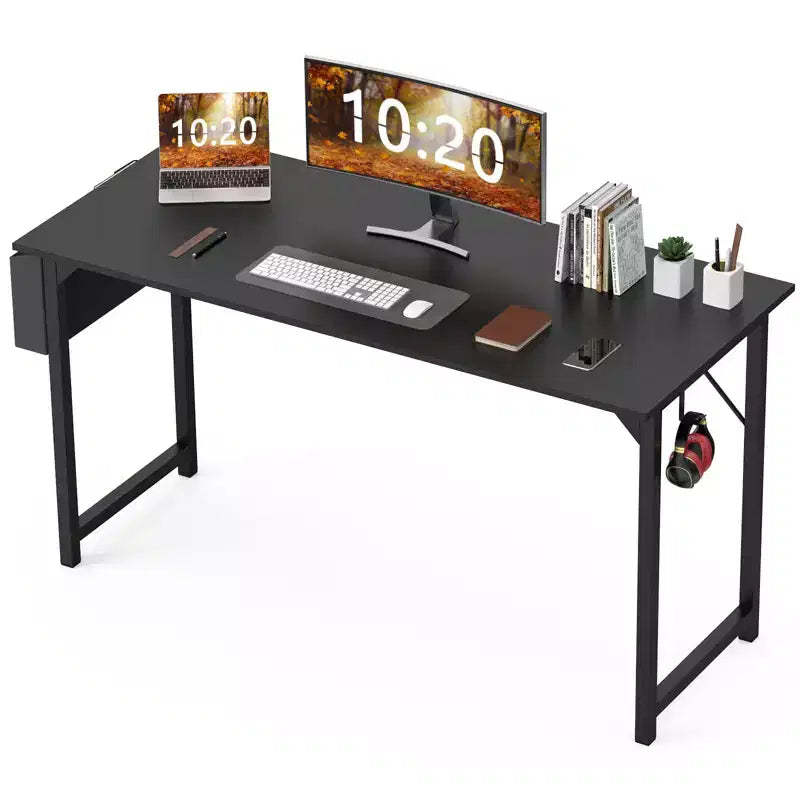 55 Inch Game Computer Desk with Storage, Home Office Modern Simple Style PC Table for Youth Student Adult