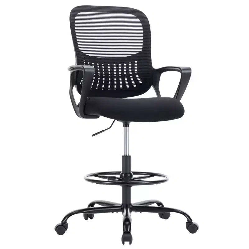 Adjustable Foot Ring Tall Office Chair for Standing Desk, Counter Height Design