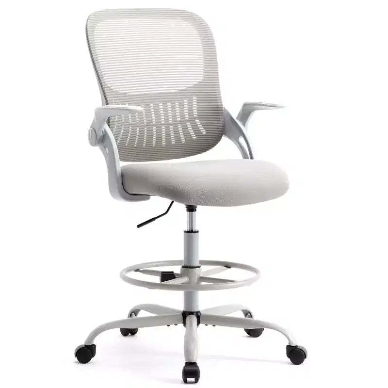 Tall Office Chair for Standing Desk Use, Features Adjustable Foot Ring, Counter Height