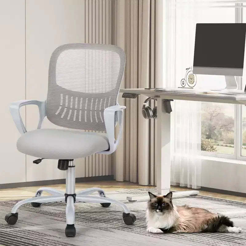 Premium Tall Office Chair, Counter Height, Adjustable Foot Ring Included for Standing Desk Users