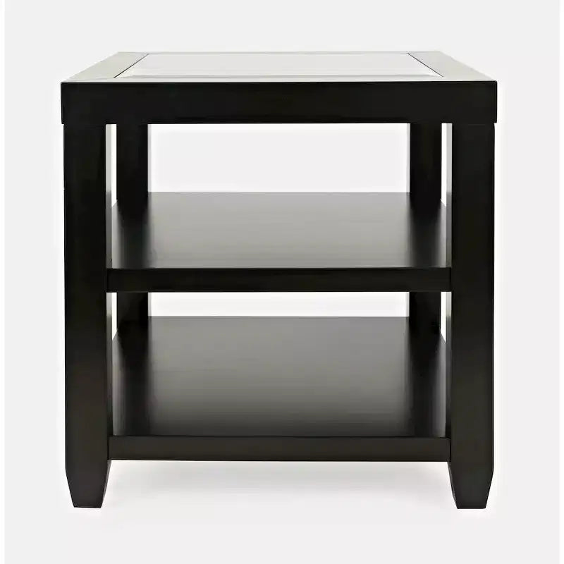 Jofran,Urban Icon Contemporary Glass Inlay End Table with Storage