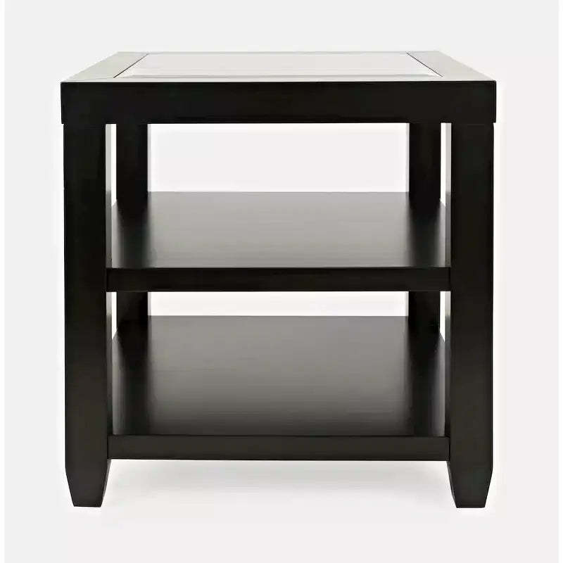 Jofran,Urban Icon Contemporary Glass Inlay End Table with Storage