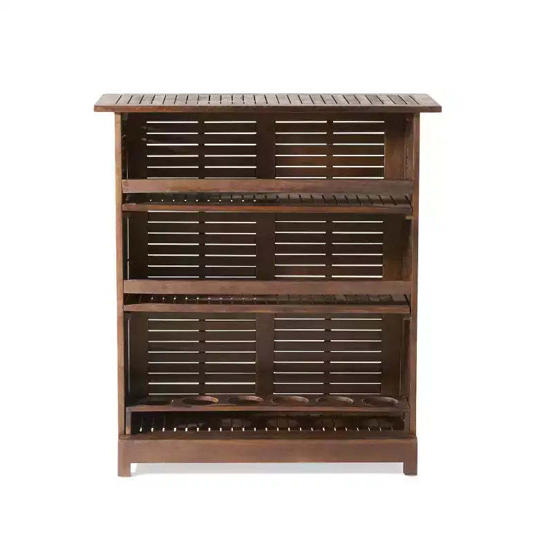 GDFStudio Marion Outdoor Acacia Wood Bar Table, Rich Mahogany