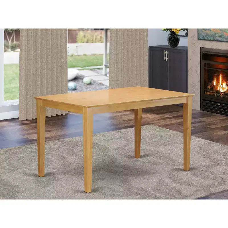HomeStock Rectangular Counter Height Dining Table Oak Finish