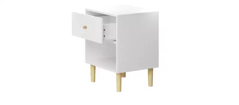 GDFStudio Crystal 23.22 H Wooden Nightstand with Drawer and Shelf