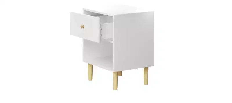 GDFStudio Crystal 23.22 H Wooden Nightstand with Drawer and Shelf