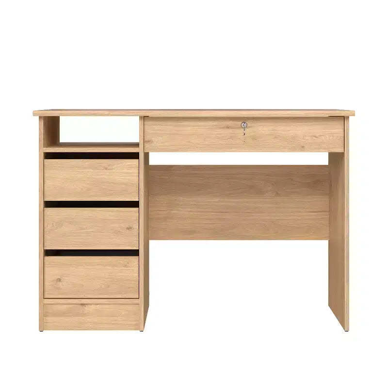 HomeStock 29.76 in.H Beige Color Wood Writing Desks with Concealed Storage Compartment