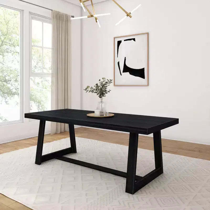 Plank+Beam 84 Dining Table for 8, Solid Wood Classic Farmhouse Style Kitchen Table