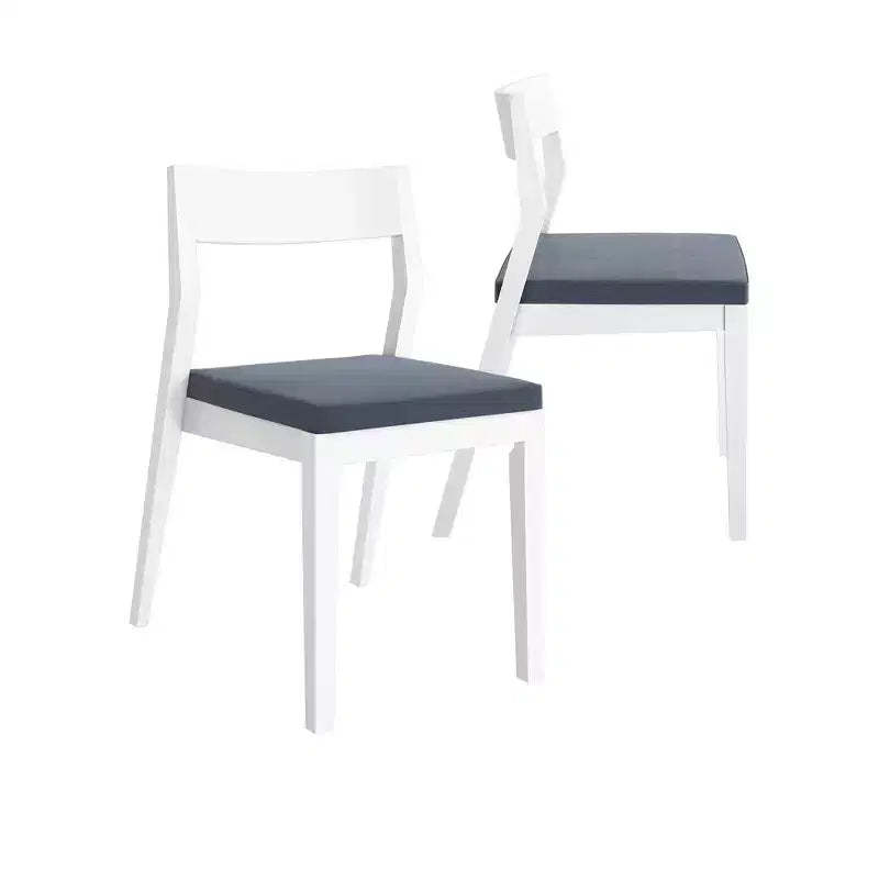 Plank+Beam Set of 2 Modern Dining Chairs, Cushioned Seat Kitchen Chair, Upholstered Solid Wood Chair for OfficeandLivingRoom, White/Graphite