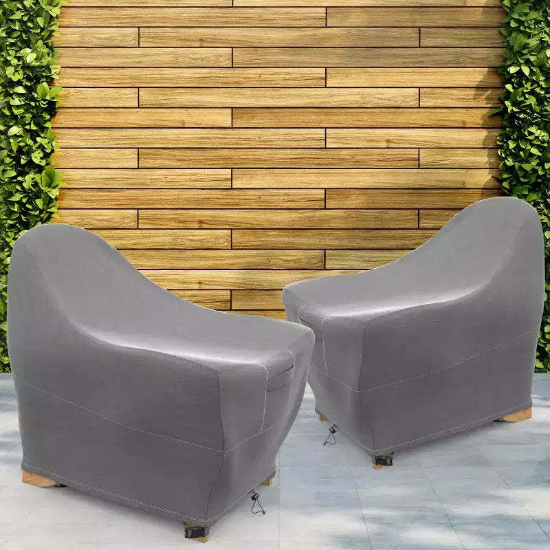 KHOMO GEAR Set of 2 Adirondack Patio Chair Covers  Gray, Durable, Weatherproof, UV Resistant, Protection from Rain & Dust