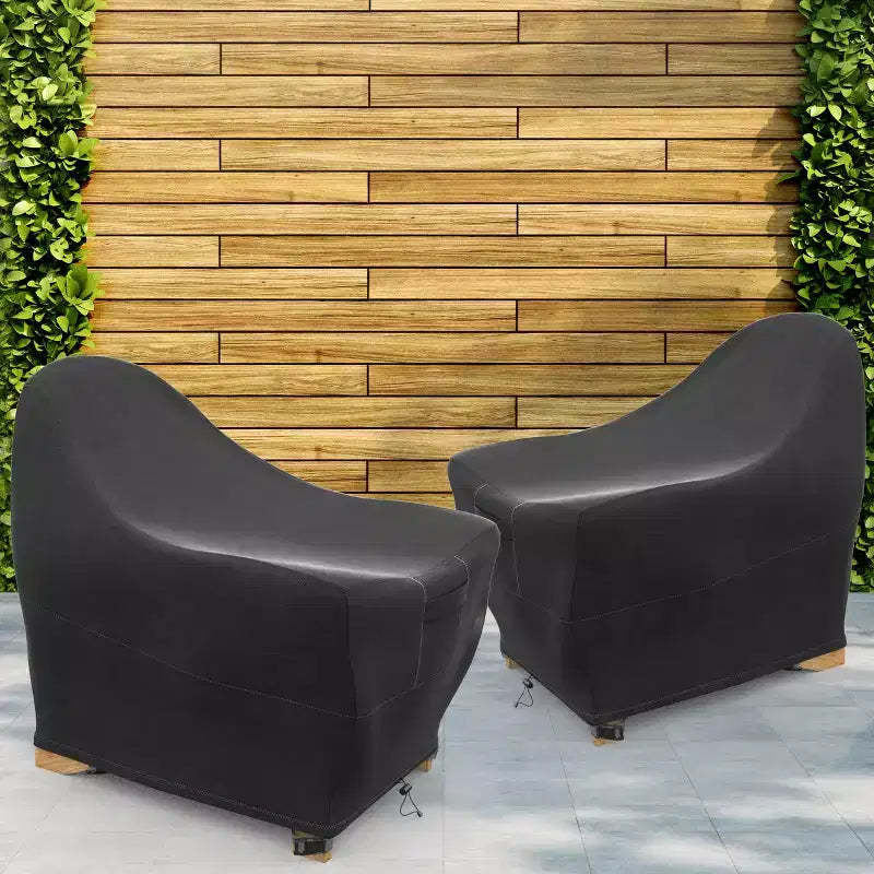 KHOMO GEAR Set of 2 Adirondack Patio Chair Covers  Black, Durable, Weatherproof, UV Resistant, Protection from Rain & Dust