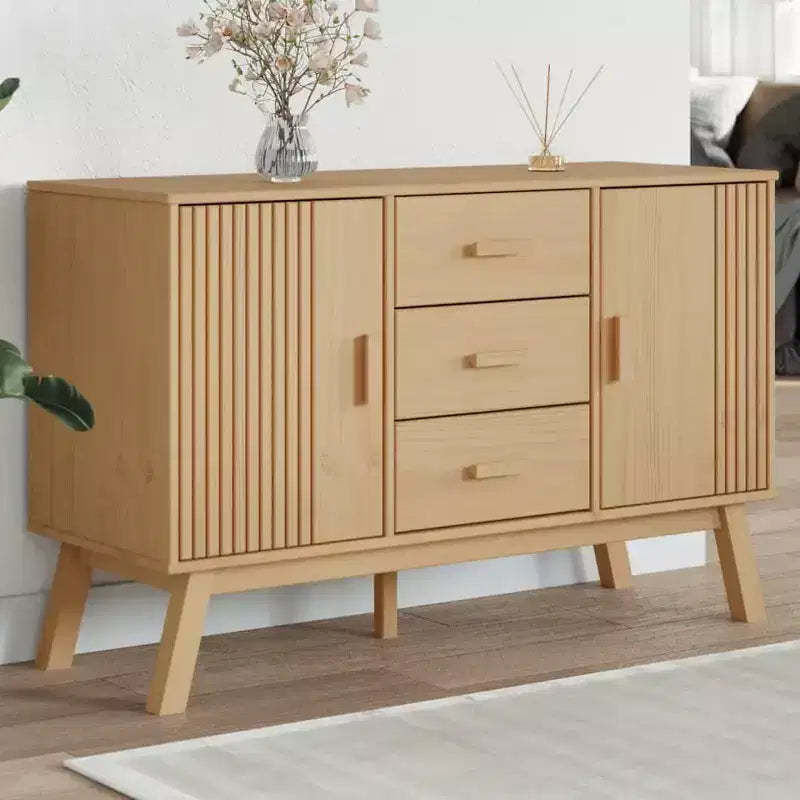 vidaXL Sideboard OLDEN Brown 44.9x16.9x28.9 Solid Wood Pine