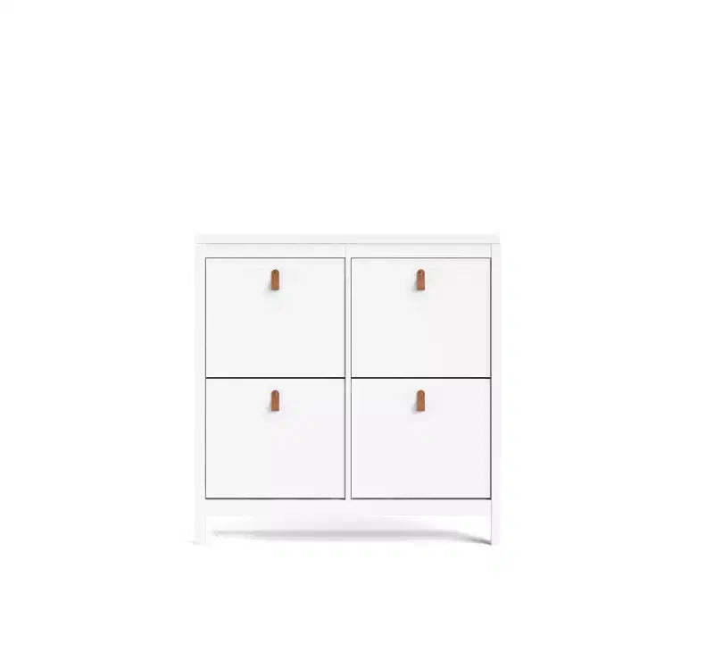HomeStock 4 Drawer Shoe Cabinet, White