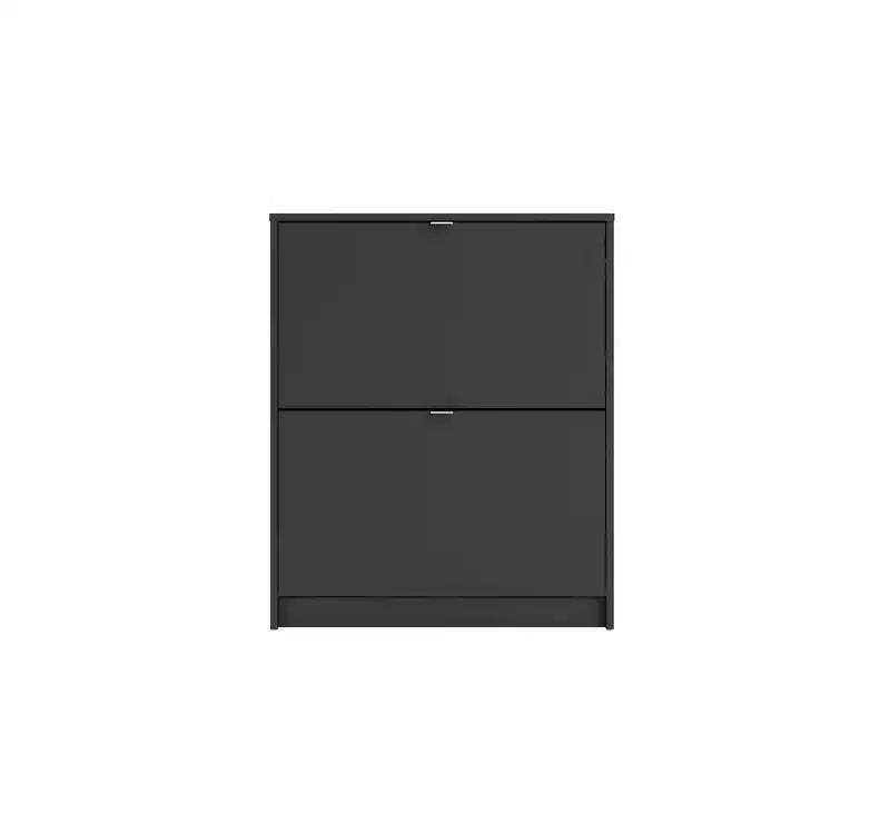 HomeStock Drawer Shoe Cabinet, Black Matte