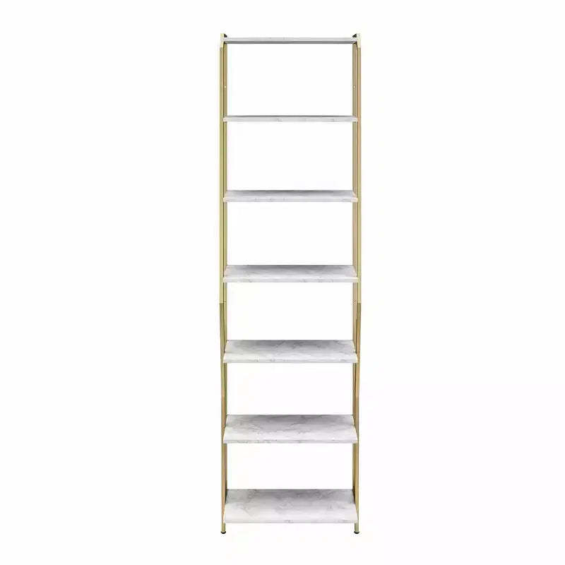 Gwyneth Closet - Shelves, White Faux Marble and Golden Bronze