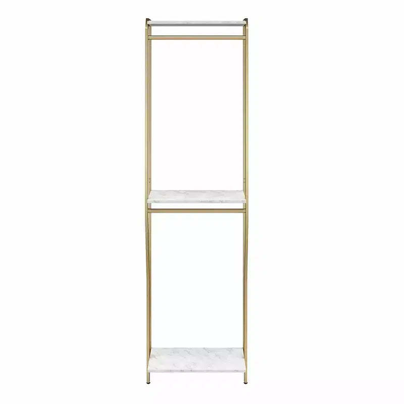 Gwyneth Closet - Hanging Rods, White Faux Marble and Golden Bronze