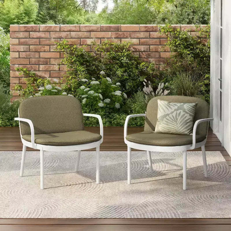 Christopher Knight Home Gudrun Outdoor Polypropylene Club Chair with Water-Resistant Cushion (Set of 2)