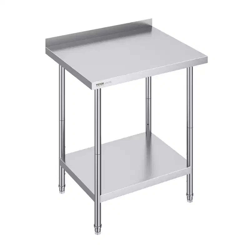 VEVOR 24 x 30 x 36 Inch Stainless Steel Work Table,Commercial Food Prep Worktable Heavy Duty Prep Worktable, Metal Work Table with Adjustable Height