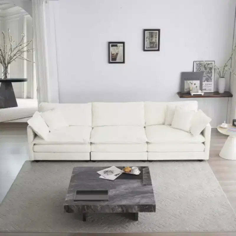 Upgrade Your Space: Mid-Century Modern 3-Seater - 5 Pillows for Maximum Comfort