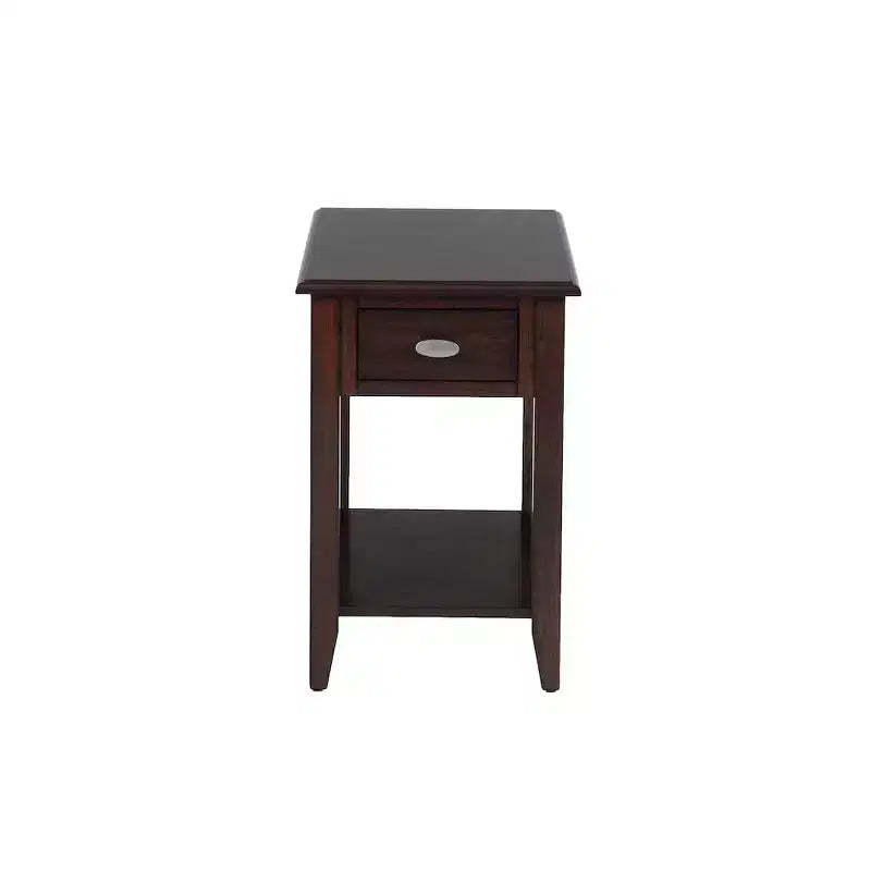 Jofran,Merlot Warm Contemporary Side Table- Brown Color