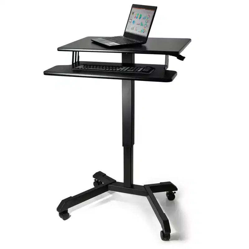 Victor High Rise Mobile Adjustable Standing Desk with Keyboard Tray