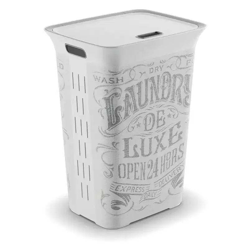KIS Hamper, Plastic, 13.7L x 17.4W x 24H White/Gray - Case of 4