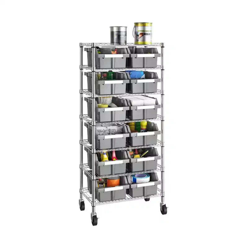 Seville Classics 7-Tier NSF 12-Bin Rack Storage System