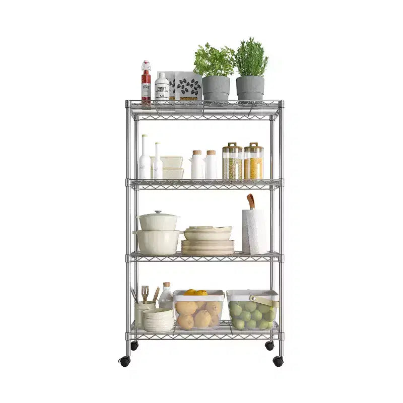 Seville Classics 4-Tier Steel Wire Shelving Unit, 30 x 14 x 49.5