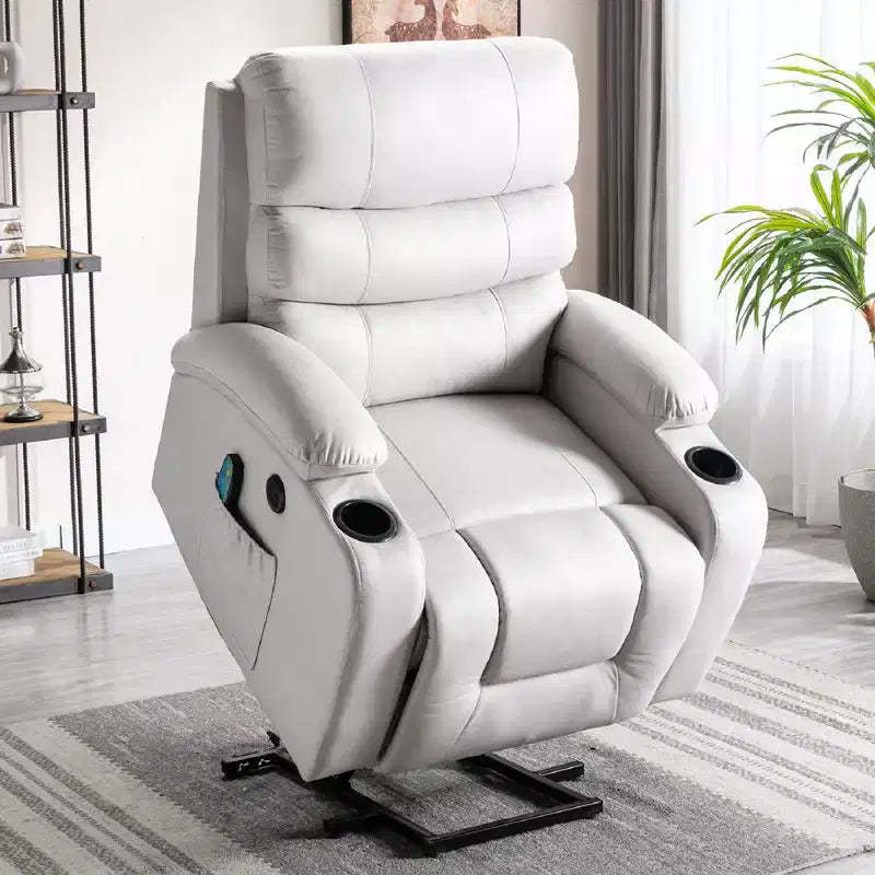 EROMMY Recliner Chair with Massage and Heat for Elderly, with 2 Cup Holders