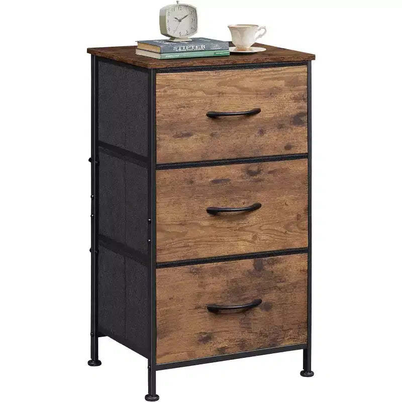 Dresser with 3 Drawers, Fabric Nightstand, Organizer Storage Dresser for Bedroom, Hallway, Entryway, Closets