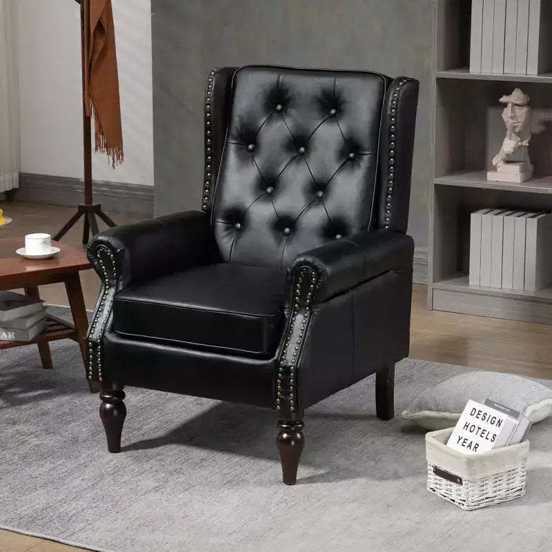 Wood Frame Armchair, Modern Accent Chair Lounge Chair with Sturdy Wood Legs for Living Room Bedroom