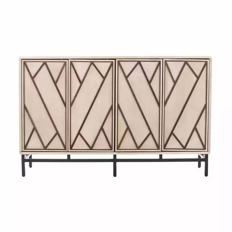 HomeRoots Champagne Deco Buffet Storage Cabinet